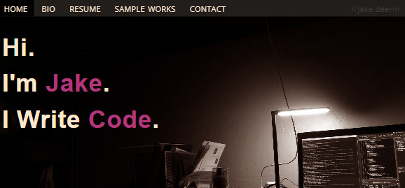 an image of my unimpressive 2016 website homepage